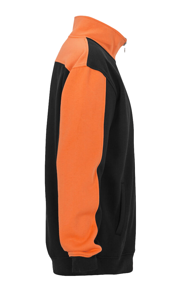 Collegetröja Hel Zip 2-färgad Orange 54