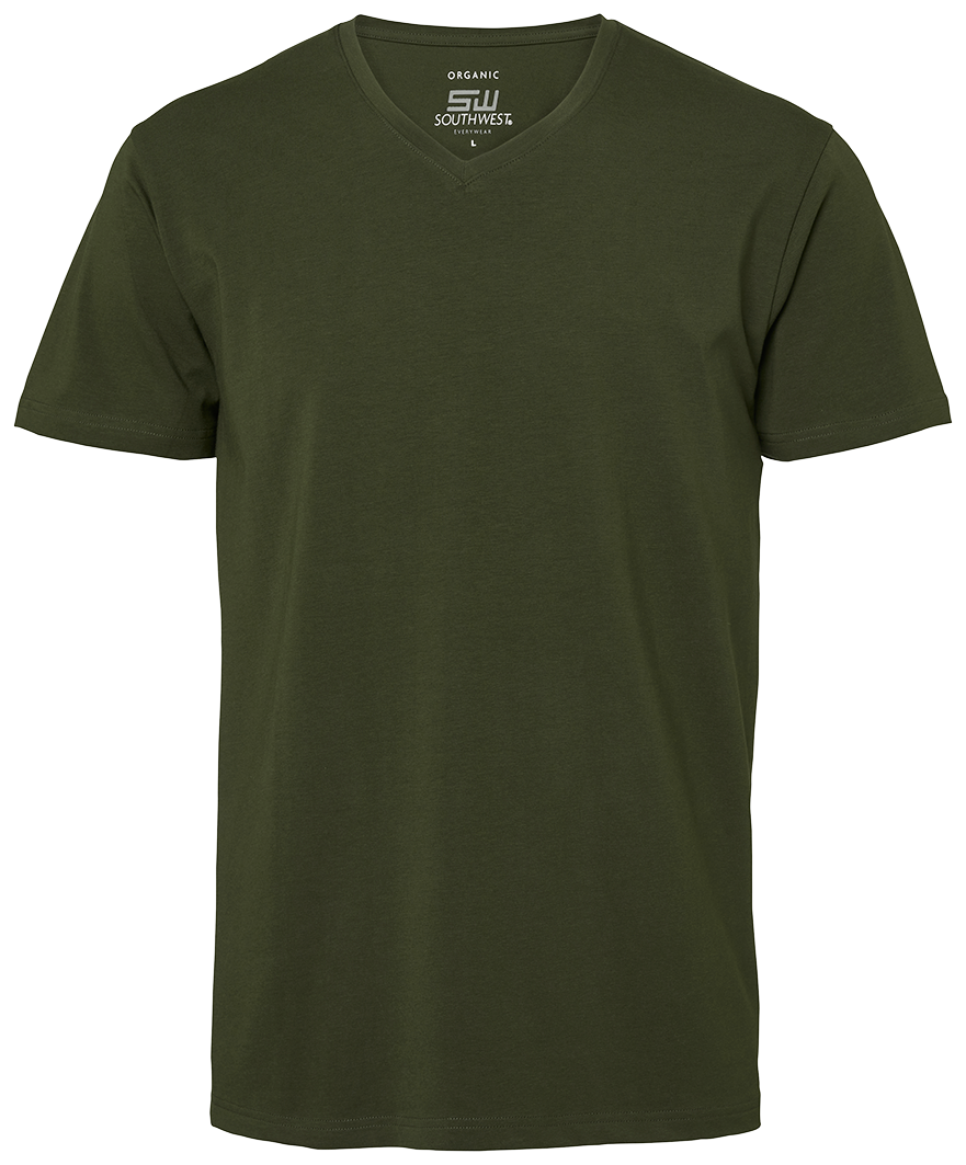 T-shirt stretch V-neck Oliv 56