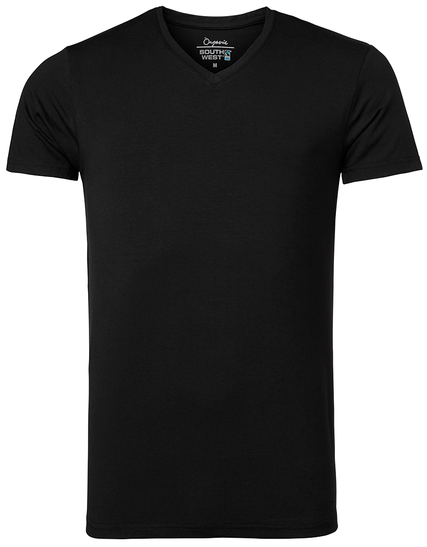 T-shirt stretch V-neck Svart 50